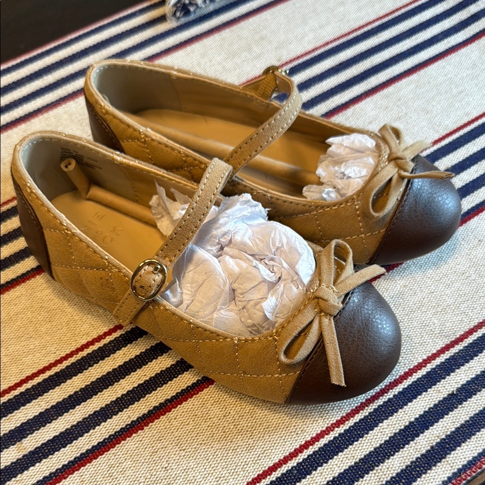 Janie and Jack Brown and Tan Dress Shoes Size 10